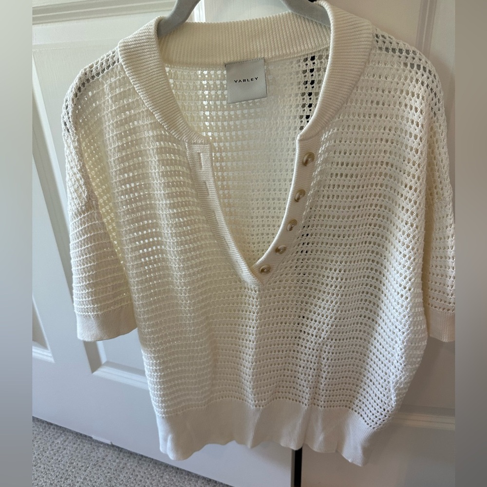 Varley Cream Callie Knit Top